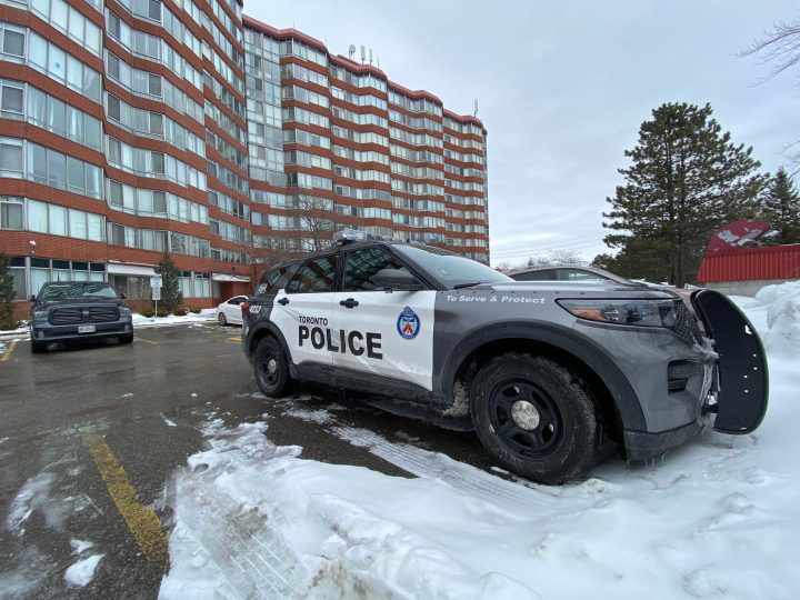 Toronto police on the scene of a homicide investigation on Saturday, March 11, 2023.