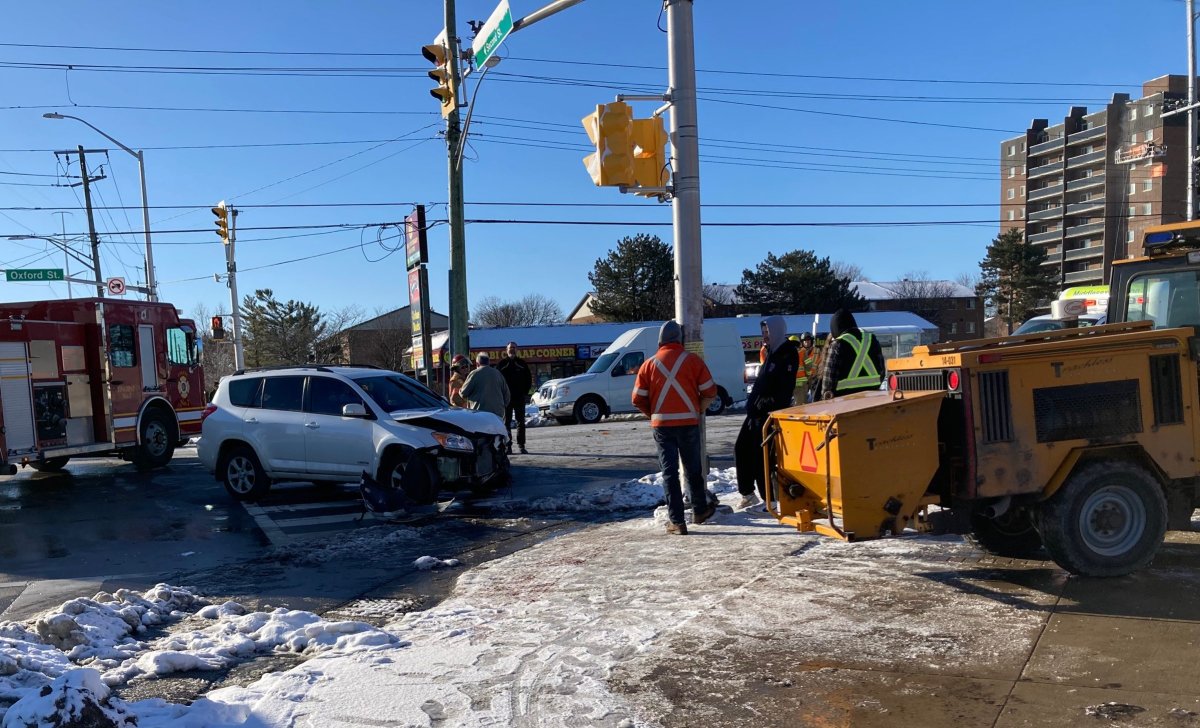 Emergency crews were called to the scene just after 8 a.m. on Tuesday March, 7, 2023, following reports of a two-vehicle collision on Oxford Street and Fanshawe College Boulevard. 
