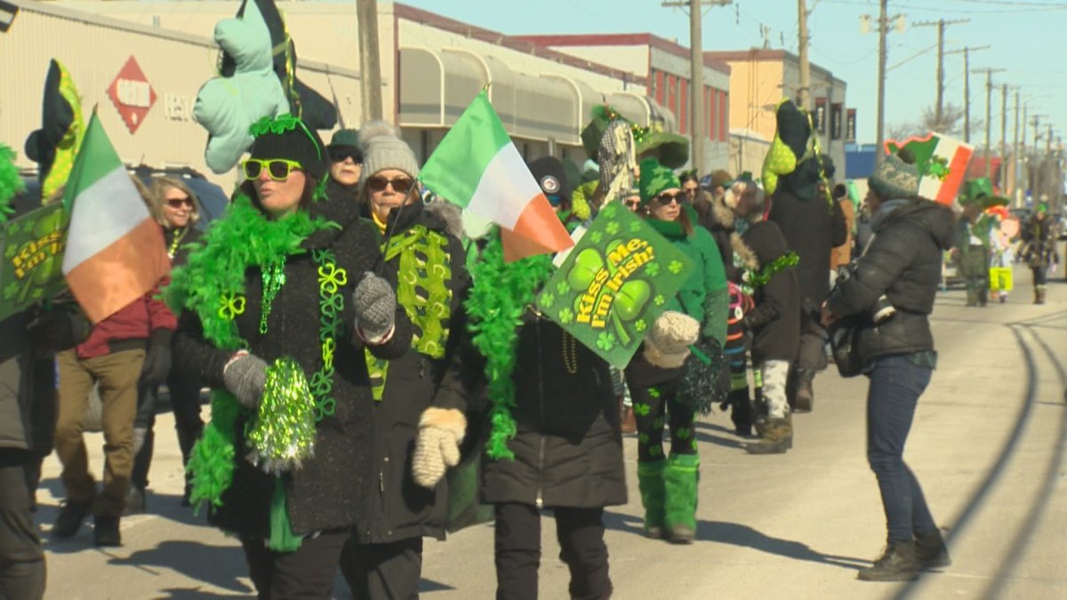 Only green could be seen on some Winnipeg streets on Saturday as the annual St Patricks Day Parade made its way through the Polo Park area.
