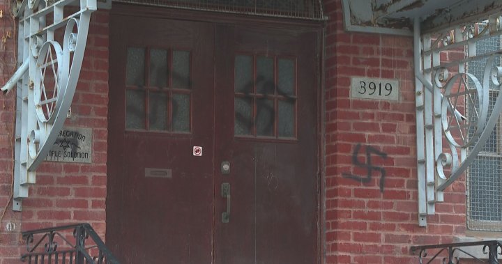 ‘An expression of sleazeballness:’ Montreal synagogue hit with antisemitic graffiti