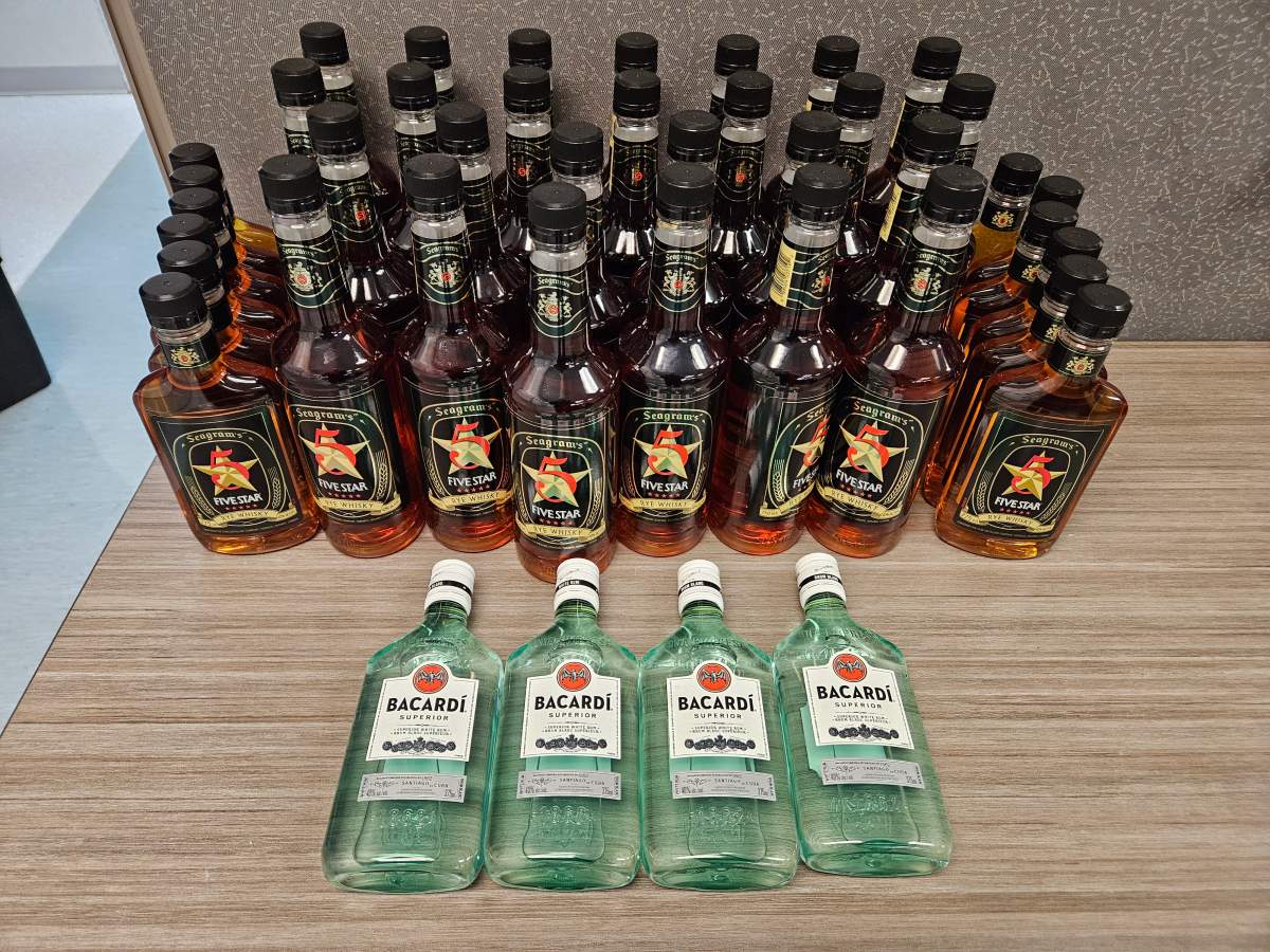 Photo of Liquor Seized .