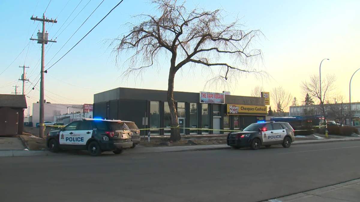 An Edmonton Police Service scene along 97 Street near 129B Avenue on Friday, March 31, 2023.