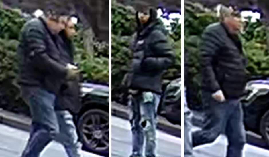 B.C. RCMP released three photos of two suspects in the killing of Dr. Francis Este in West Vancouver on March 21, 2023.
