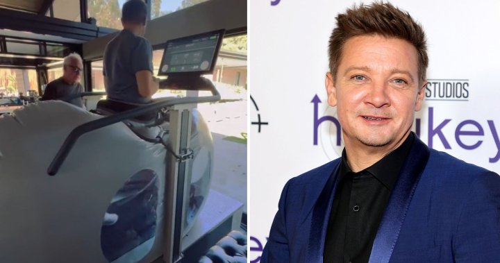 Jeremy Renner posts video update on treadmill after snowplow injury