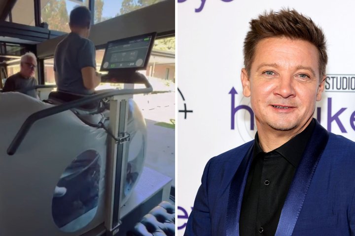 Jeremy Renner posts video update on treadmill after snowplow injury