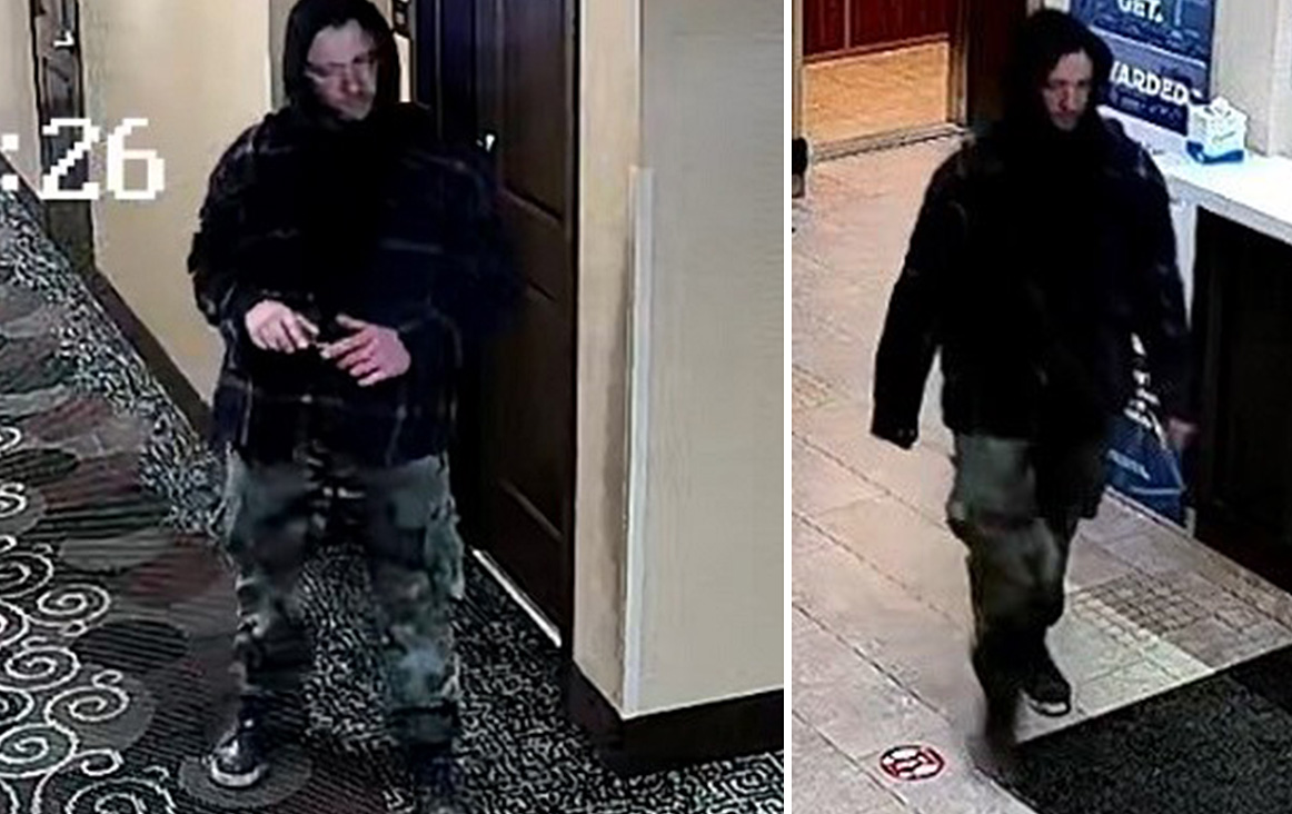 Security camera photos of the alleged assault suspect in Vernon.
