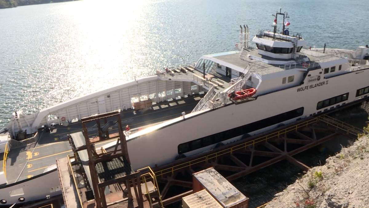 The new Wolfe Island ferry has a capacity of 399 passengers and 75 vehicles, nearly double the size of the existing vessel.
