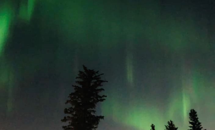 The northern lights as seen from Winnipeg Thursday night.