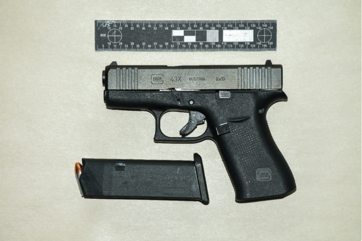 Officers allegedly located an illegal loaded handgun.