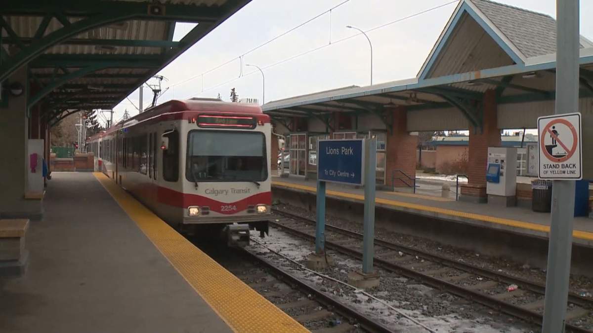 The Lions Park CTrain station is pictured on March 22, 2023.