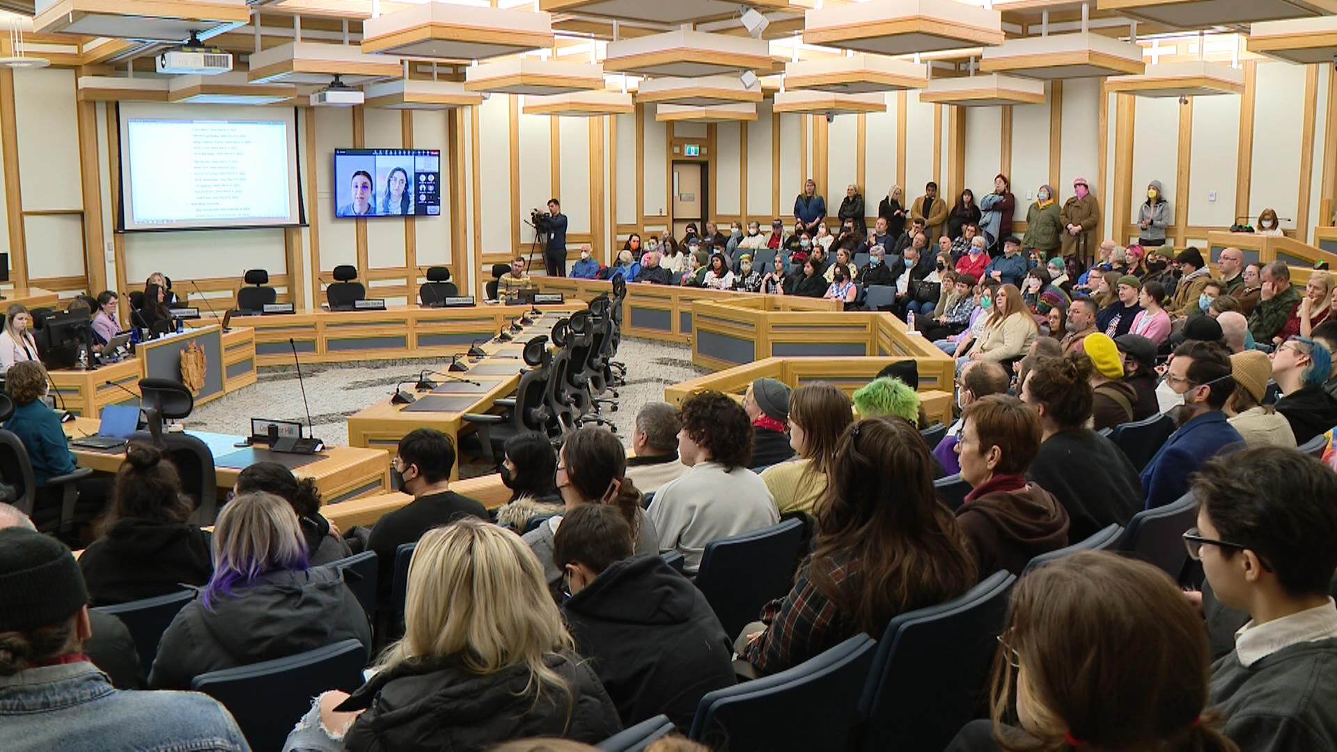 Saskatoon city council chambers were filled with local business owners