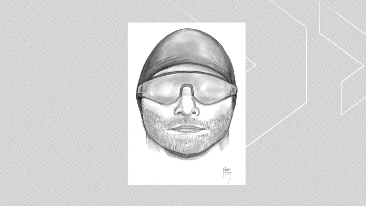 A composite sketch of a suspect RCMP believe involved in an alleged assault on a ski trail near Bragg Creek, Alta., on Feb. 25, 2023.
