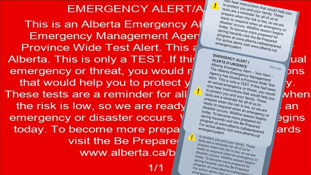 Albertans received multiple emergency alert test messages on March 1, 2023.