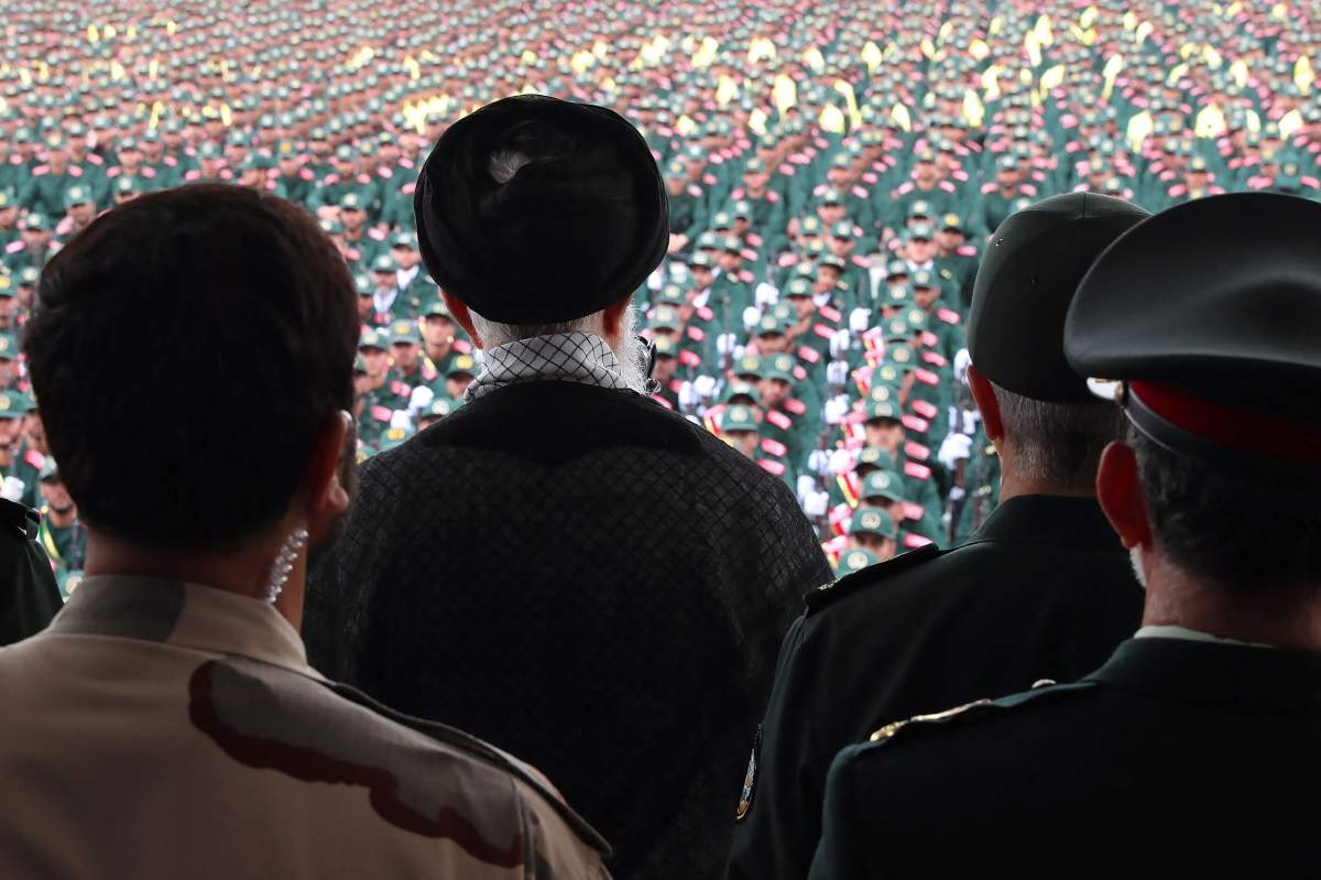 Iran’s Supreme Leader Ayatollah Ali Khamenei attend a graduation ceremony for Iran’s Islamic Revolutionary Guard Corps (IRGC) cadets at Imam Hussein University in Tehran, Iran, on Oct. 13, 2019. Photo by SalamPix/ABACAPRESS.COM