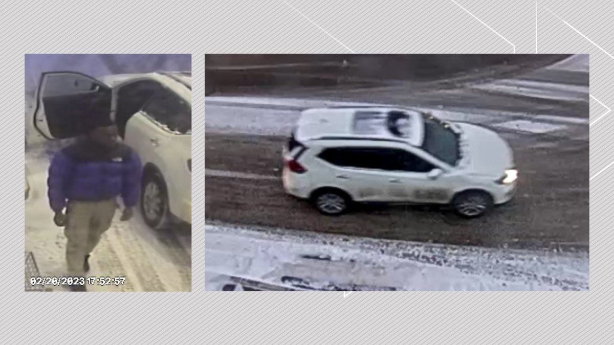 CCTV images of a person and vehicle of interest in a Calgary road rage assault on Feb. 24, 2023.