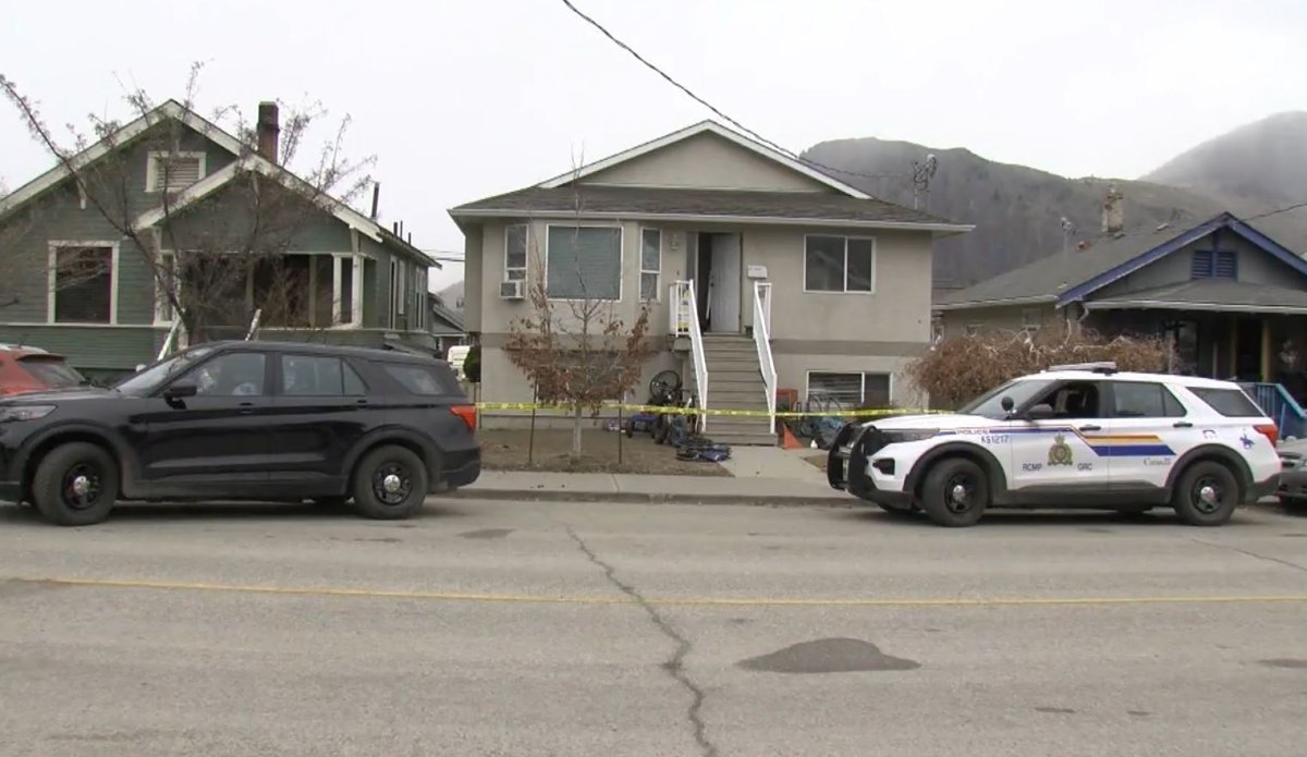 RCMP at the scene of an early morning shooting on Battle Street in Kamloops. 
