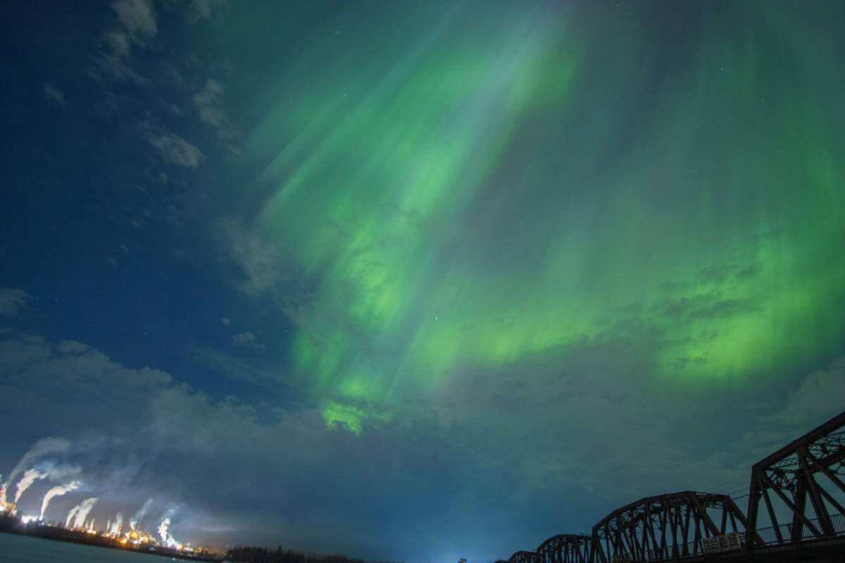 The northern lights seen from Prince George.