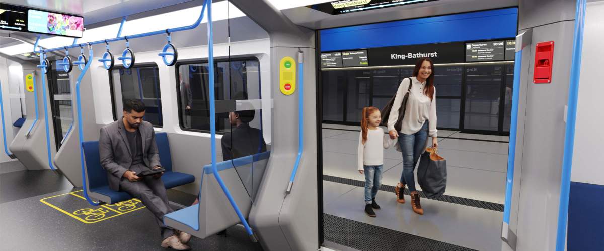 Ontario Line subway train rendering.