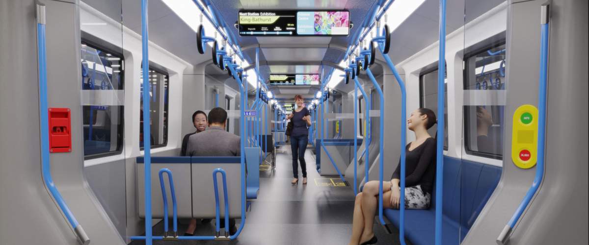 Ontario Line subway train rendering.