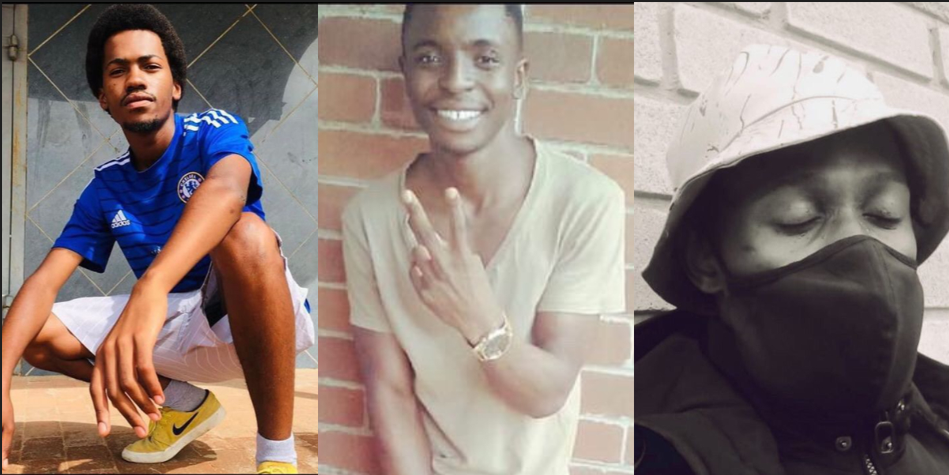 South African artists (from left) Lame Kid Kenny, Diabxlikal Kay, and Kxng Lxcx will be benefiting from the fundraiser.