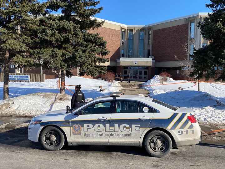 Longueuil police are investigating after a stabbing outside a high school sent a youth to hospital. Monday, March 6, 2023. 