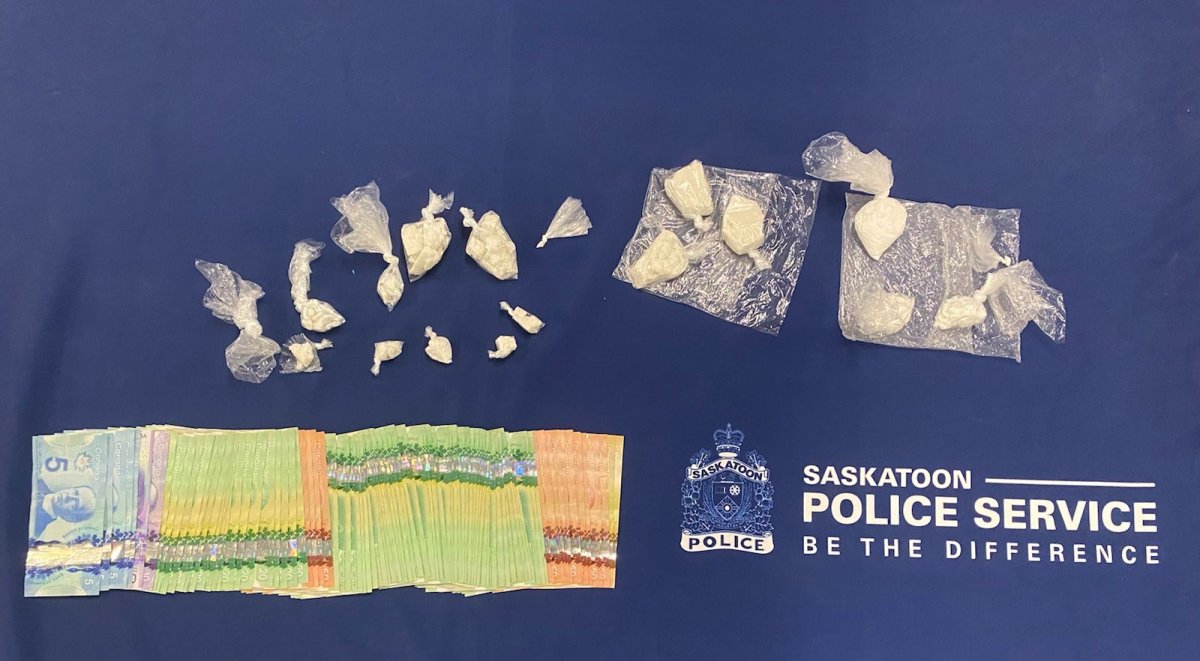 A woman suspected of trafficking cocaine was arrested by Saskatoon Police officers of Thursday in the 1800 block of McOrmand Drive. .