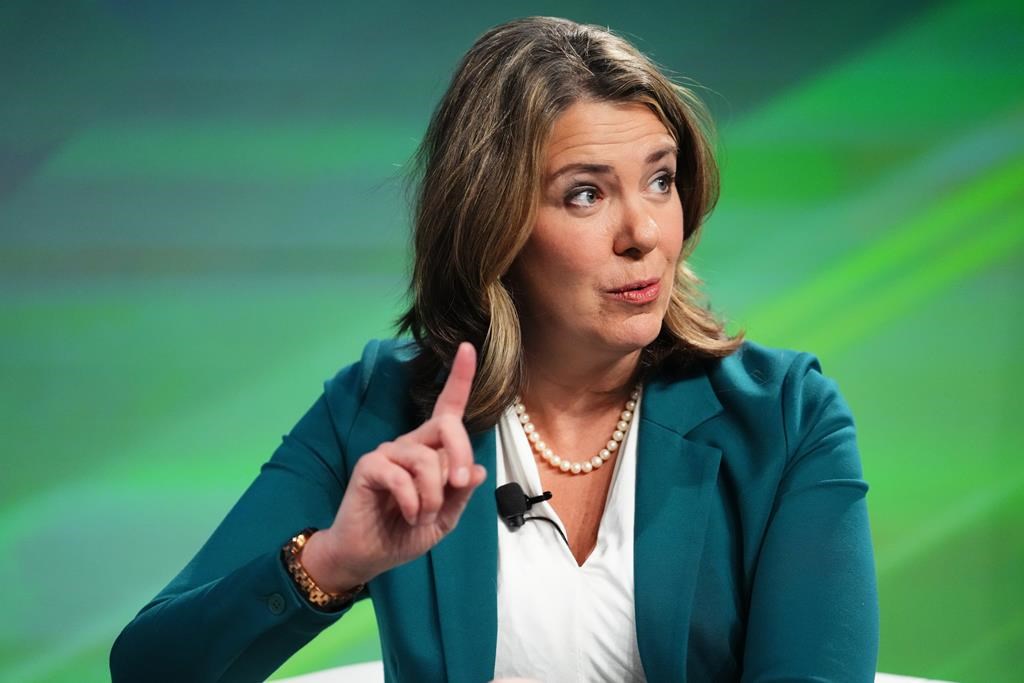 Alberta Premier Danielle Smith speaks at the Canada Strong and Free Network in Ottawa on Thursday, March 23, 2023. Smith, a week after she was overheard on a leaked phone call offering to help an accused with his upcoming criminal trial, says MLAs and cabinet ministers are not free to engage in such discussions because the system must be independent.