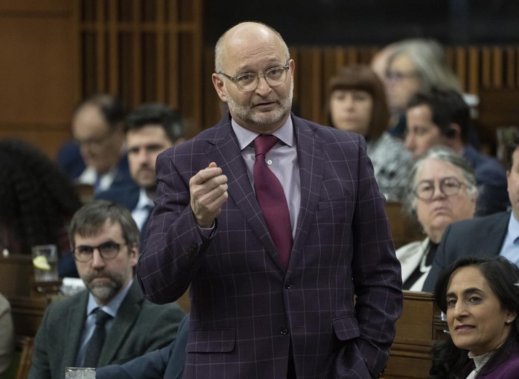 Minister of Justice and Attorney General of Canada David Lametti rises during question period, in Ottawa, Wednesday, March 29, 2023.