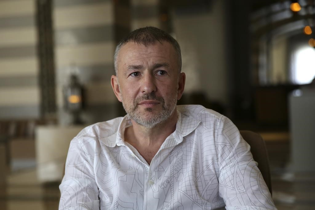 Andrey Melnichenko speaks during an interview with The Associated Press at a hotel during the COP27 U.N. Climate Summit in Sharm el-Sheikh, Egypt, Wednesday, Nov. 16, 2022.