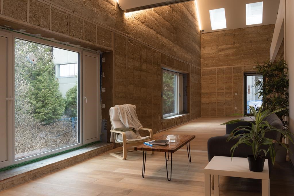 A room inside a 'carbon-minimal' building is seen in an undated handout photo. One of Canada's first 'carbon-minimal' buildings made with hempcrete is officially open this week and it's located on the University of British Columbia's Vancouver campus.