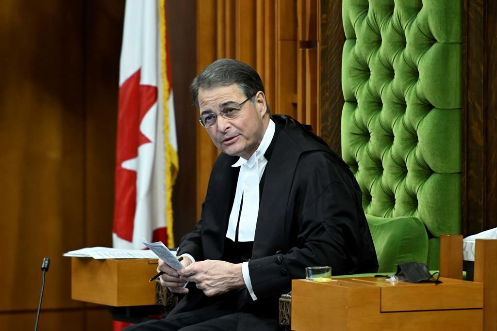 Speaker of the House of Commons Anthony Rota looks on during question period in the House of Commons on Parliament Hill in Ottawa on Thursday, June 16, 2022.