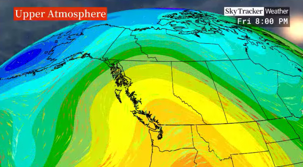 A big ridge of high pressure builds in the heat to finish the week.