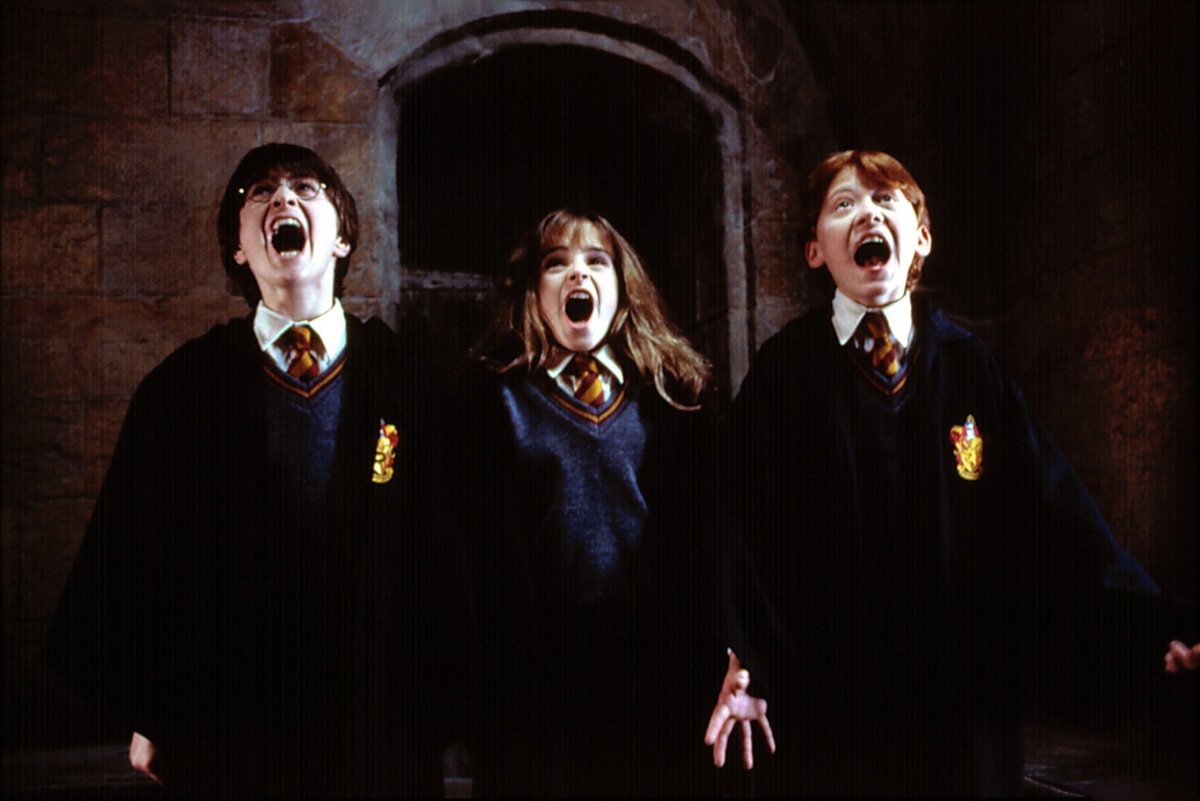 Daniel Radcliffe, Emma Watson and Rupert Grint in 'Harry Potter and the Sorcerer's Stone.'
