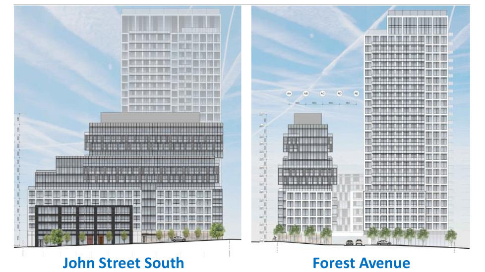 An artist rendering of Hamilton’s upcoming CorkTown Development at 225 John Street South.