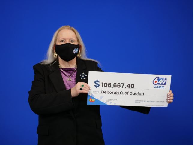 Deborah Canute, 53, of Guelph won $106,665.40 after winning her second prize on Lotto 6/49 Draw in March.