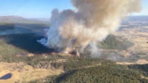 An aerial shot of the Dripping Water Wildfire.