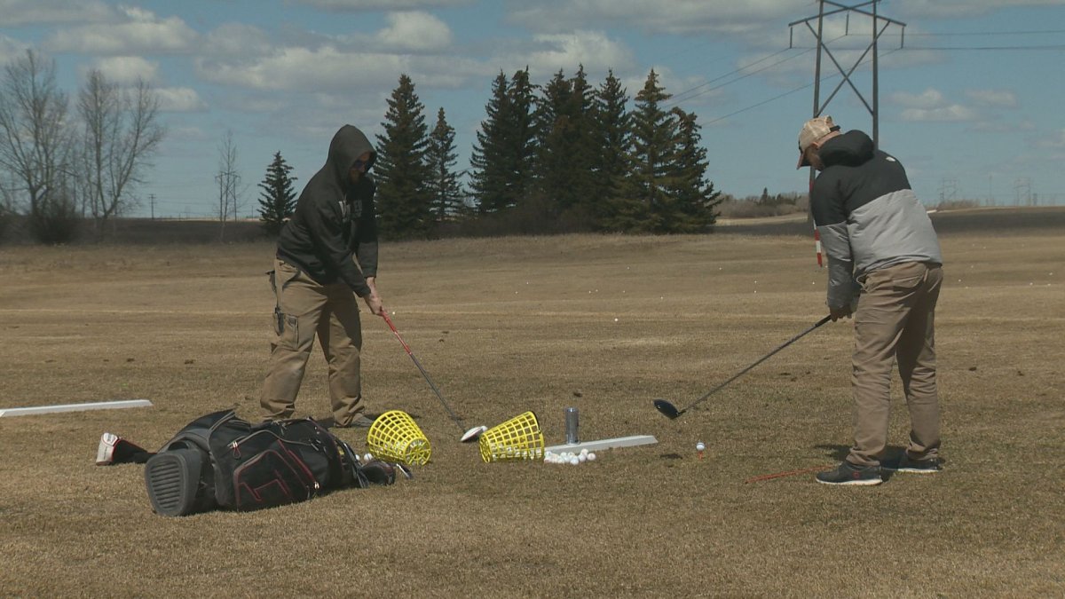Golfers were out early Saturday, as driving ranges opened across the city. 