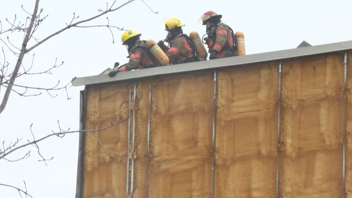 Firefighters put out a blaze at a building on Fullum street.