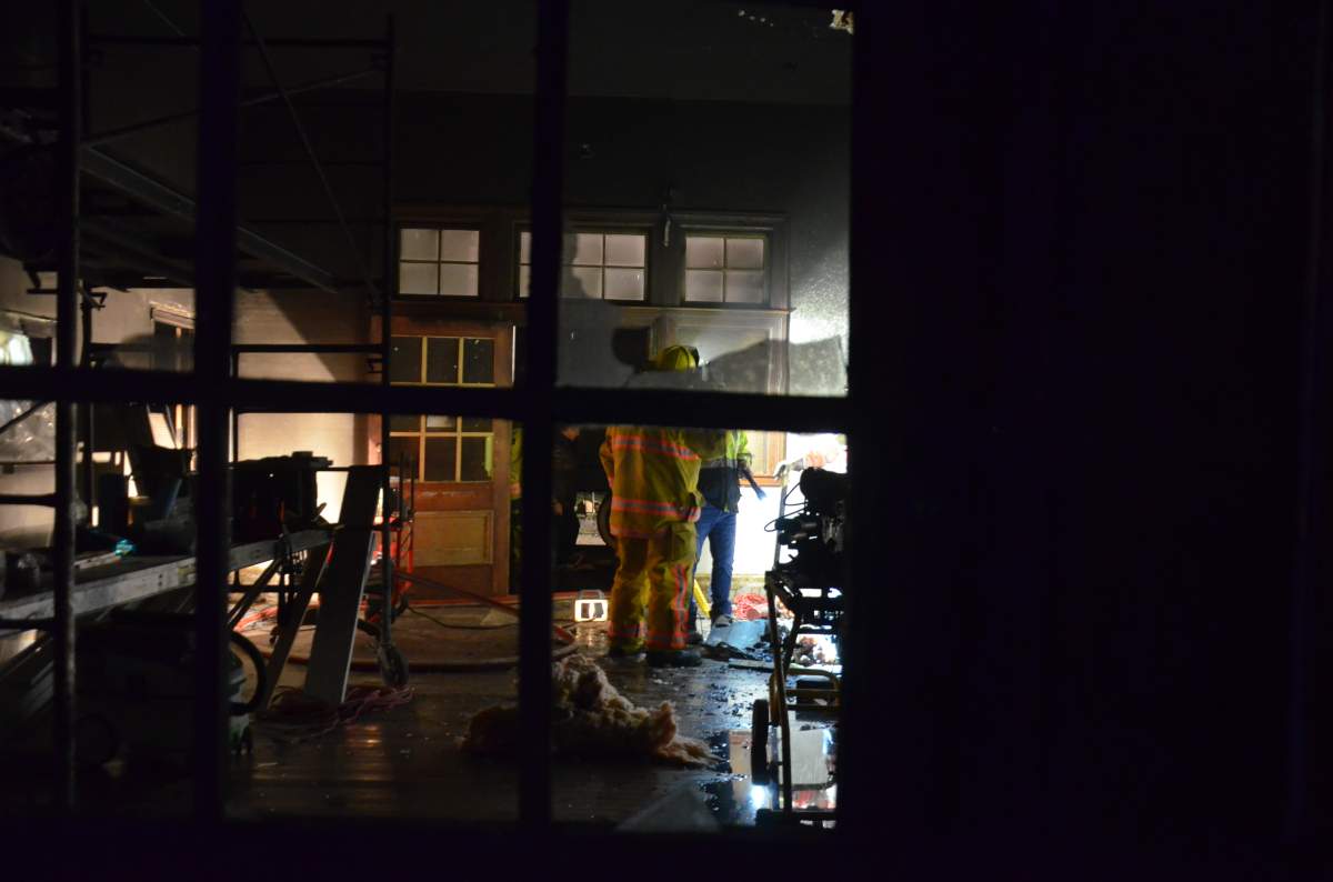 Hankinson said the new plaster recently applied to the walls and ceiling have been ruined due to the fire.