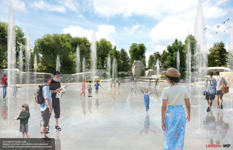 The province said the one-acre fountain and splash pad will be all-season.