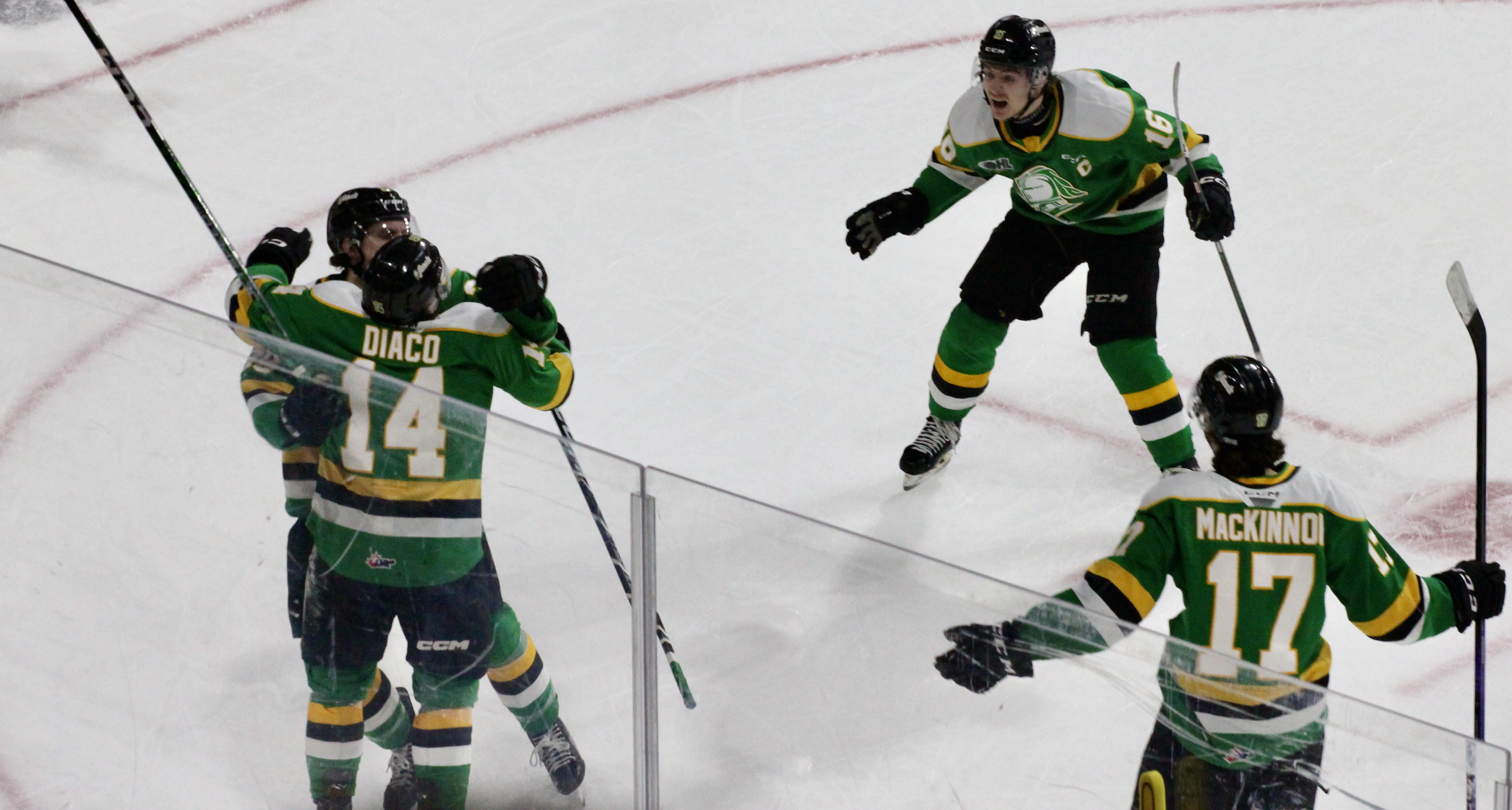The London Knights go up two games to none on Owen Sound with OT