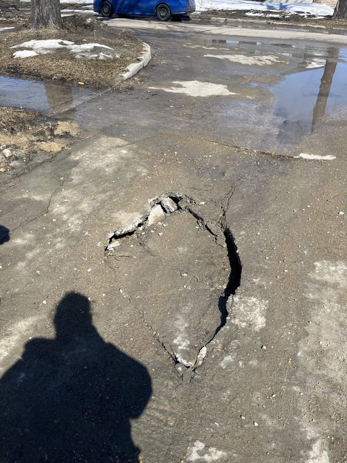 Photo of the pothole when it was first noticed