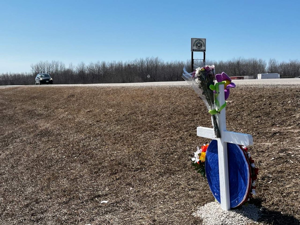 A memorial was made for Larry Hodge who was struck and killed on Provincial Highway 59 North, which runs directly through Brokenhead Ojibway Nation.