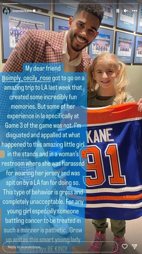 Cancer survivor taunted at Edmonton Oilers game in L.A. receives outpouring of support - image