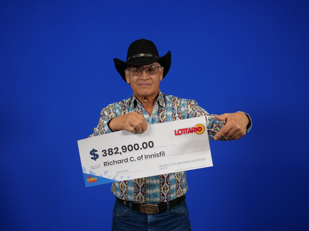 Richard Claus of Innisfil won the Lottario jackpot of $382,900.20 in the Apr. 1, draw.