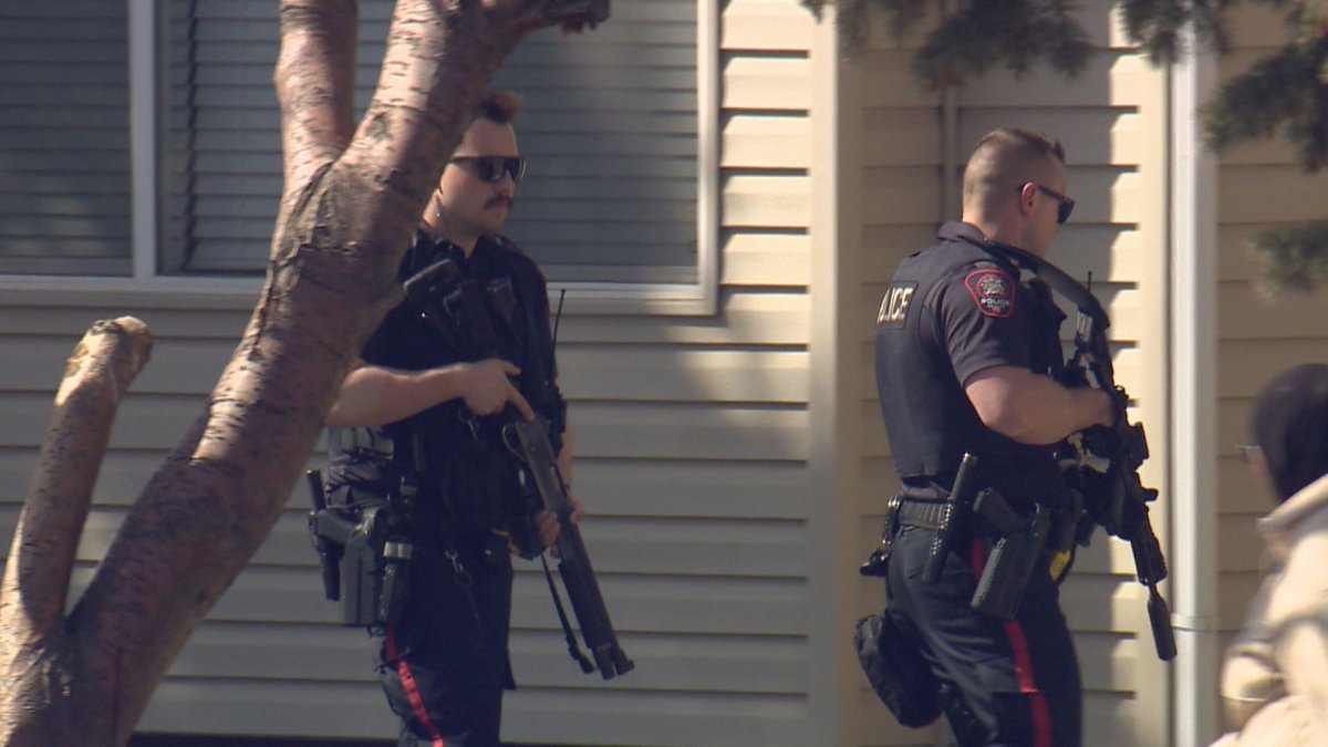 Calgary police investigate after three people were shot in the northeast community of Martindale on Saturday.