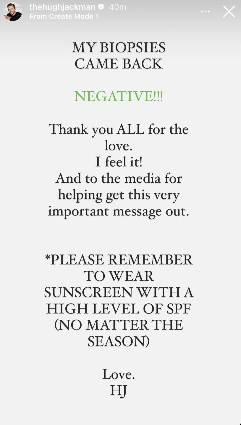 A screenshot of Hugh Jackman's story.