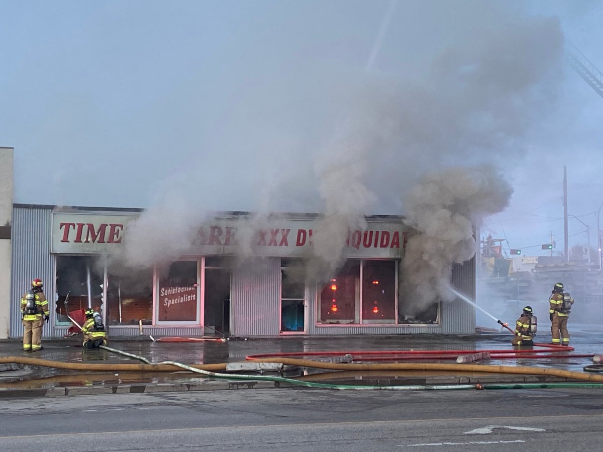 Huge fire destroys business at commercial complex on Stony Plain Road
