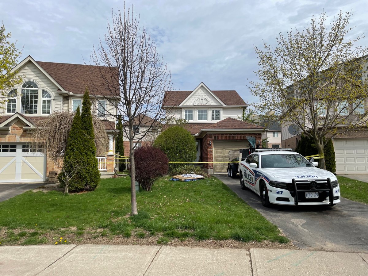 Police on scene at a home on Redoak Avenue following a death on April 20, 2023.