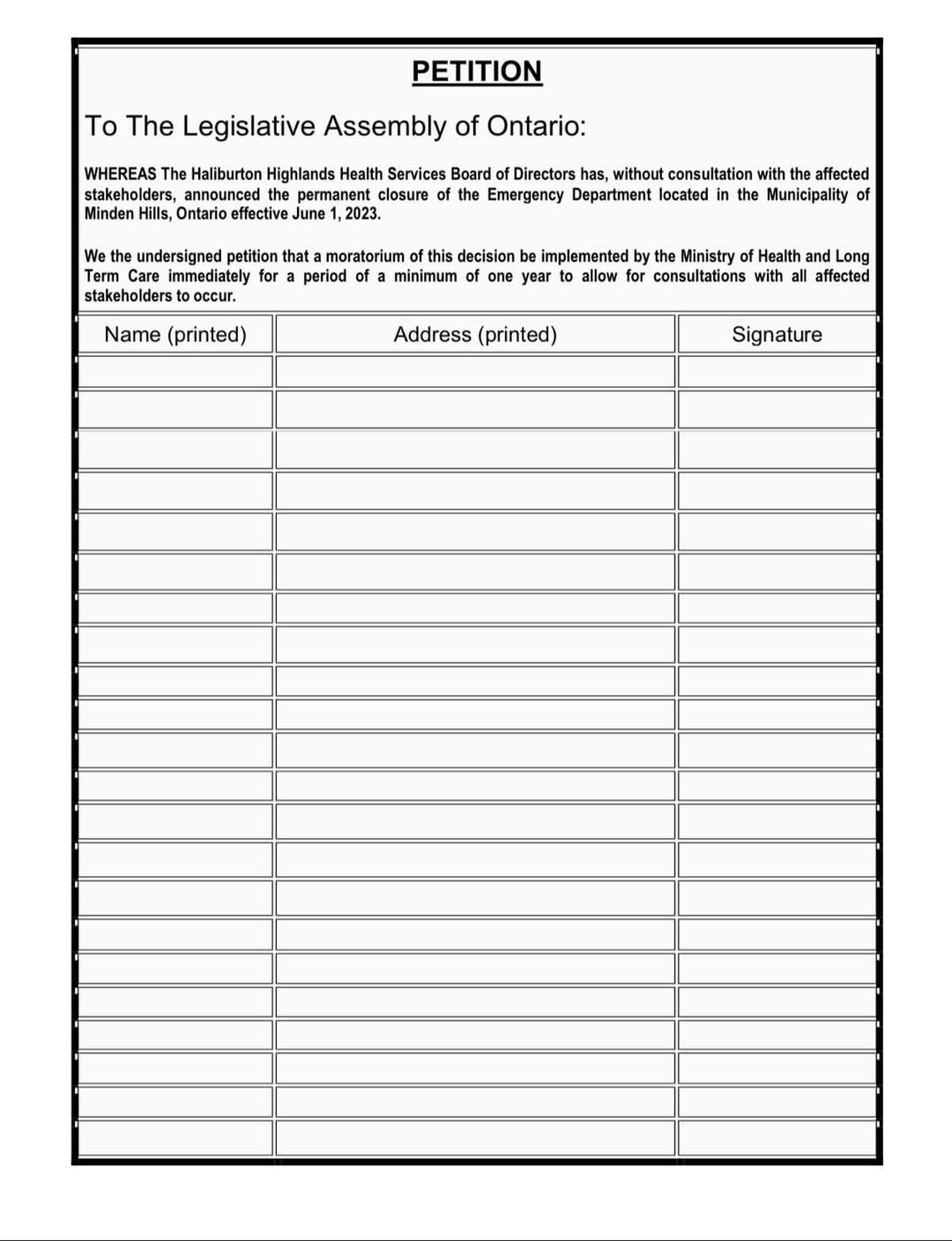 Minden emergency department planned closure prompts petitions ...